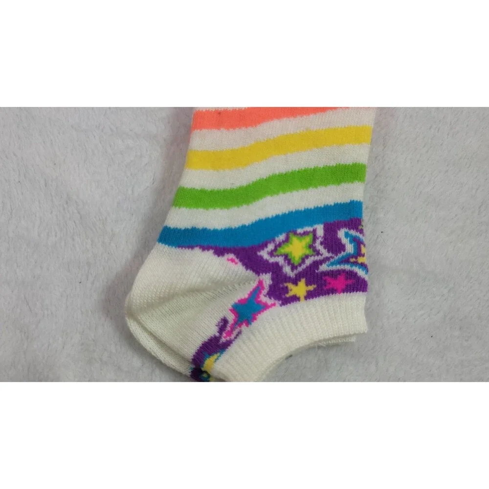 Vintage Y2K Lisa Frank Fab Fashions Shorties Socks Neon Rainbow Stars NWT Sz Med
